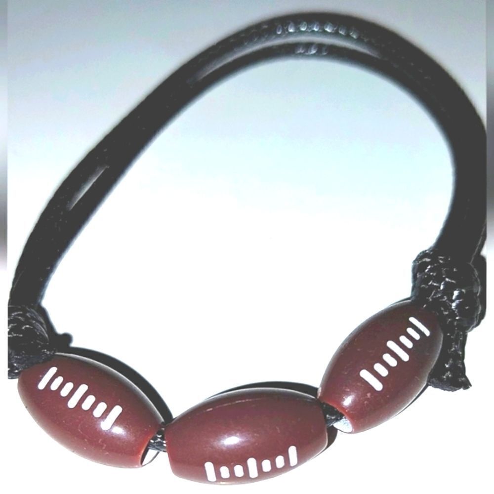 Unisex kids' football adjustable charm bracelet